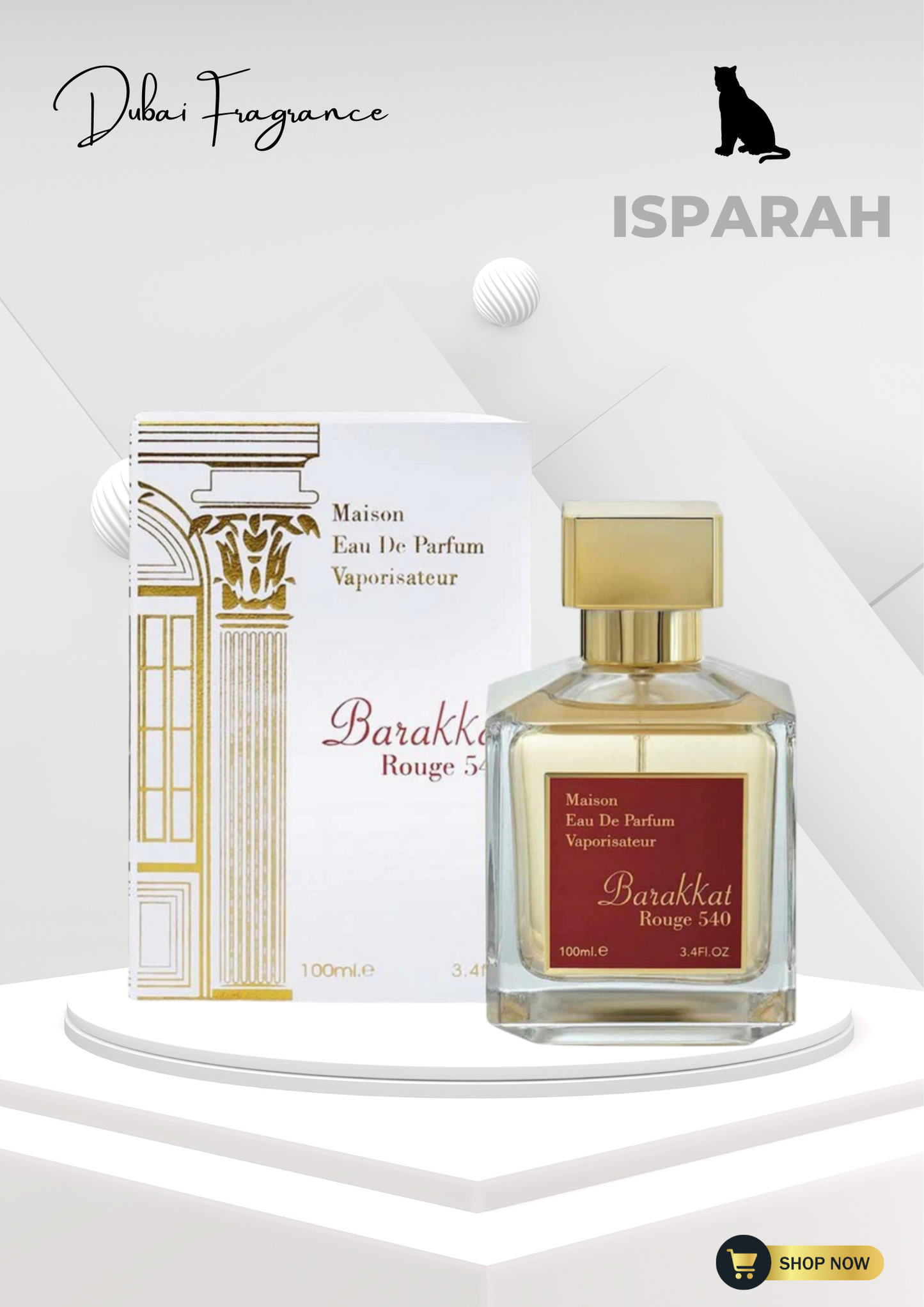 Barakkat Rouge 540 luxury Arabic perfume bottle – long lasting amber sweet unisex fragrance South Africa